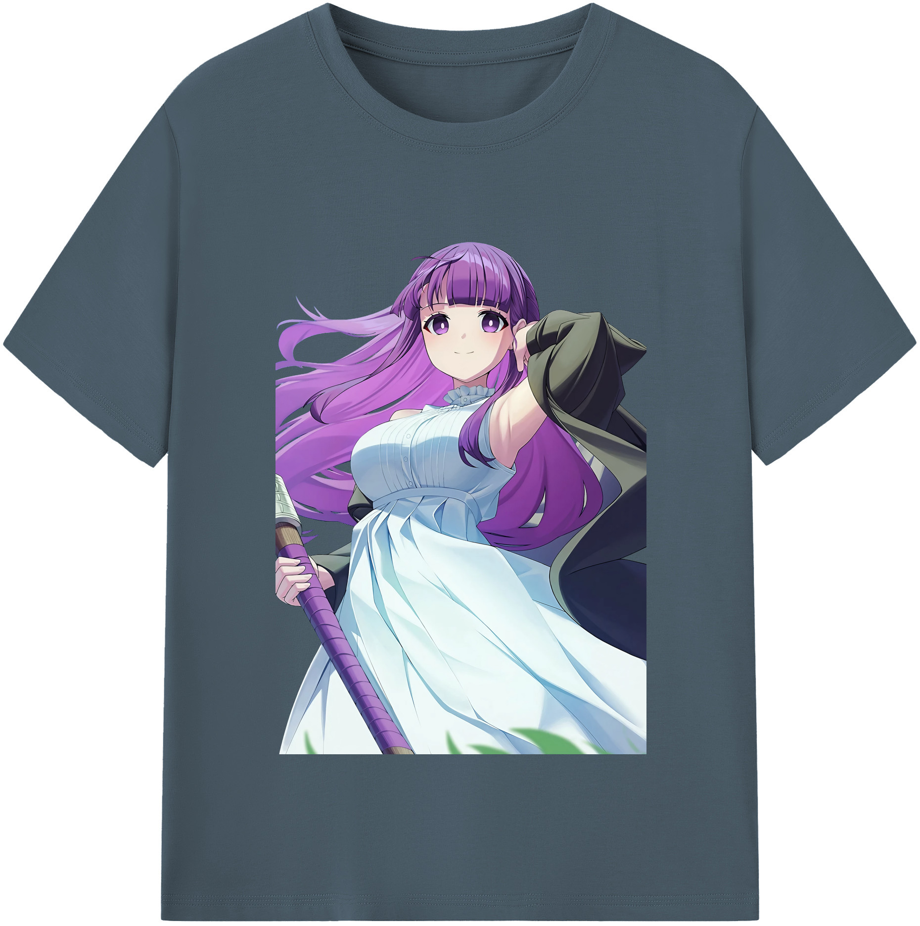 （画像用） 葬送のフリーレン Frieren 綿100％半袖Tシャツ（フロントプリント）